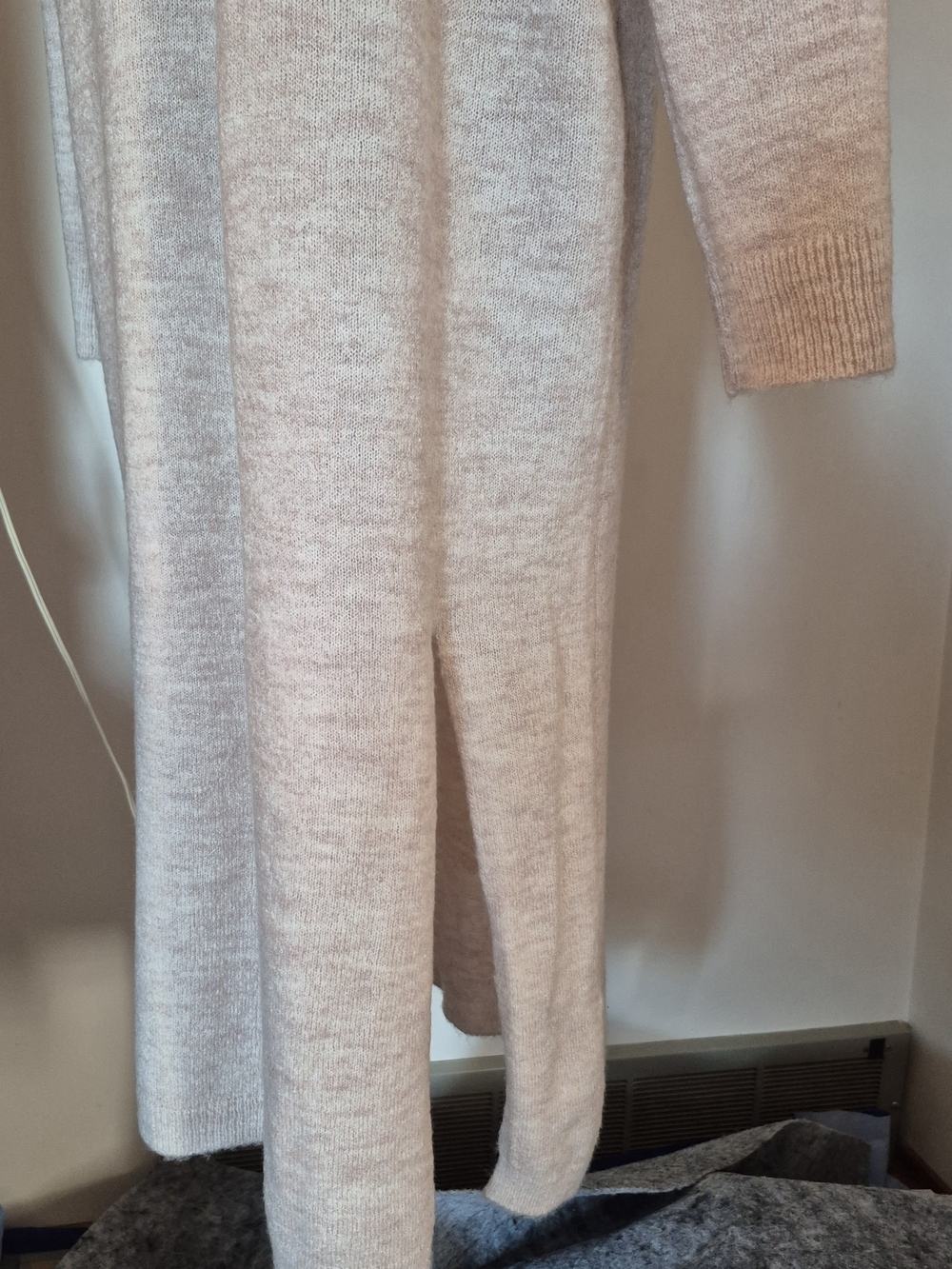 Cozy Light Beige Knit Sweater Dress